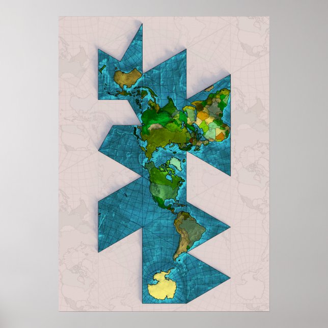 Dymaxion World map Poster (Front)