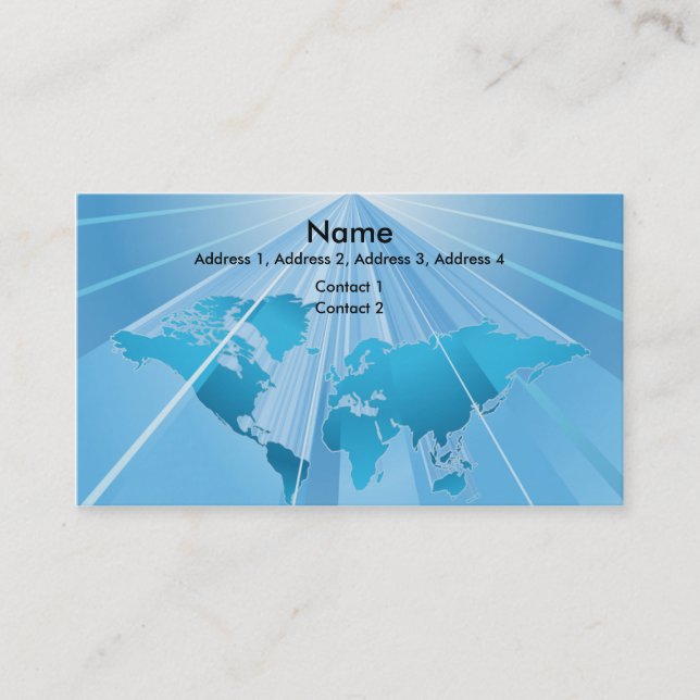 dynamic 3d wordmap business card design (Front)