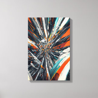 Dynamic Abstract Burst – Geometric Explosion Art Canvas Print
