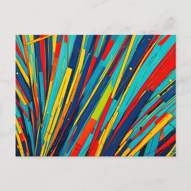 Dynamic Abstract Colour Rays Postcard (Front)