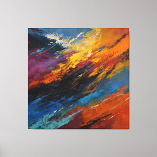  Dynamic Abstract Expressionism Vibrant Colors Wal Canvas Print
