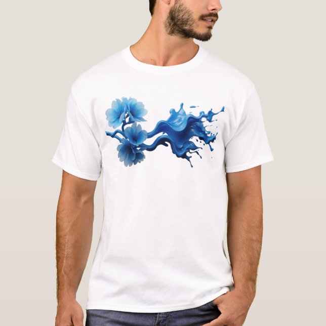 Dynamic ABSTRACT FLOWER Art Design T-Shirt (Front)