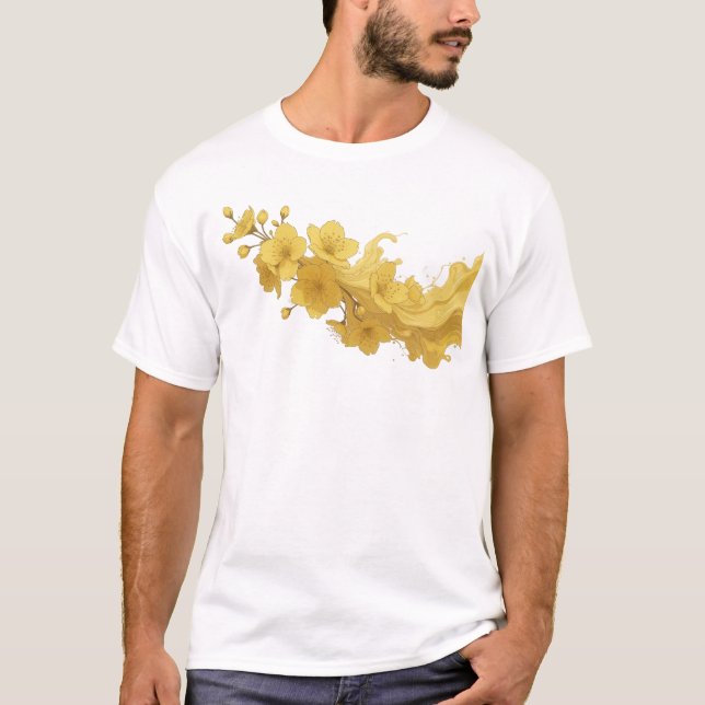 Dynamic ABSTRACT FLOWER Style Statement T-Shirt (Front)
