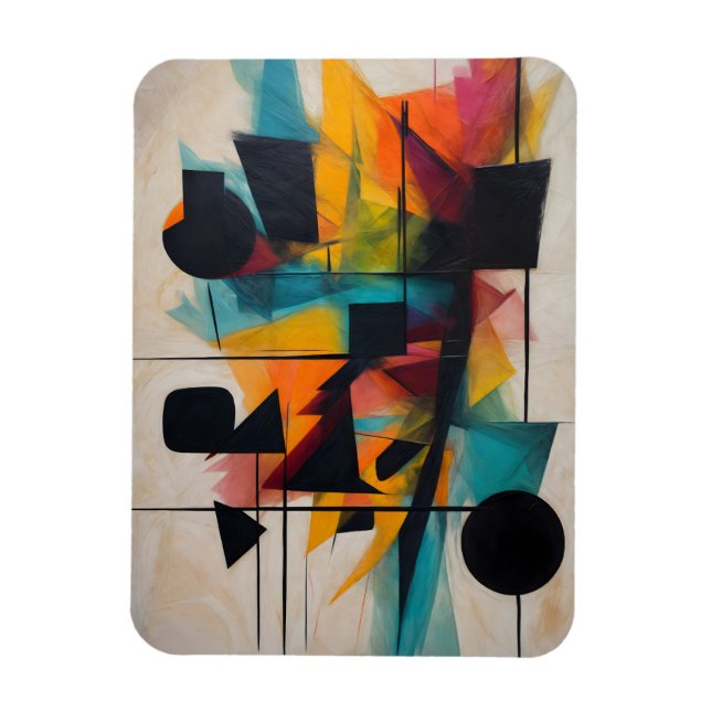 Dynamic Abstract Geometric Art Magnet (Vertical)