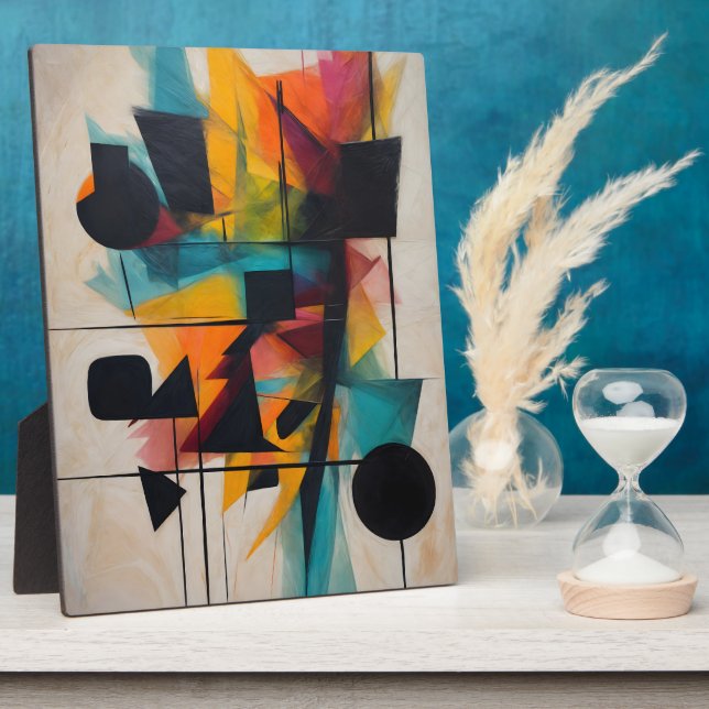 Dynamic Abstract Geometric Art Plaque (Side)