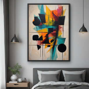 Dynamic Abstract Geometric Art Poster