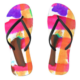 Dynamic Abstract Pattern in Art Flip Flops