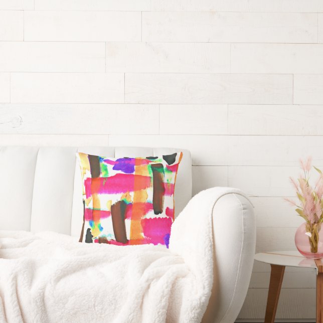 Dynamic Abstract Pattern in Art Throw Pillow (Couch)