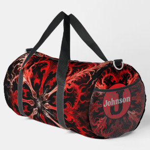 Dynamic Abstract Sport Gear Monogram Personalized Duffle Bag