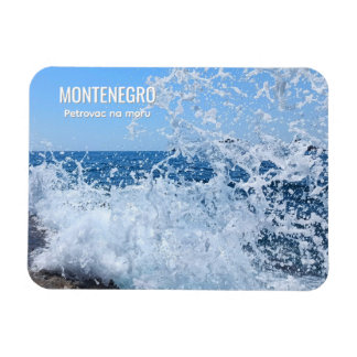 Dynamic Adriatic Sea Splash in Petrovac Montenegro Magnet