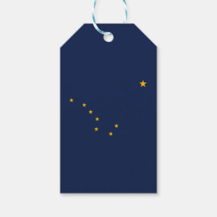 Dynamic Alaska State Flag Graphic on a Gift Tags