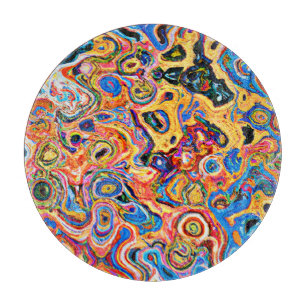 Dynamic and Vibrant Abstract Pattern Cutting Board