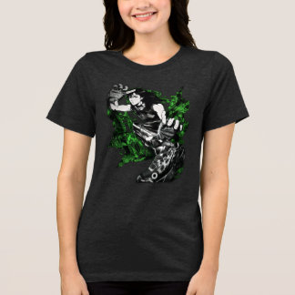 Dynamic Anime Martial Artist Black Ink Art Tri-Blend Shirt