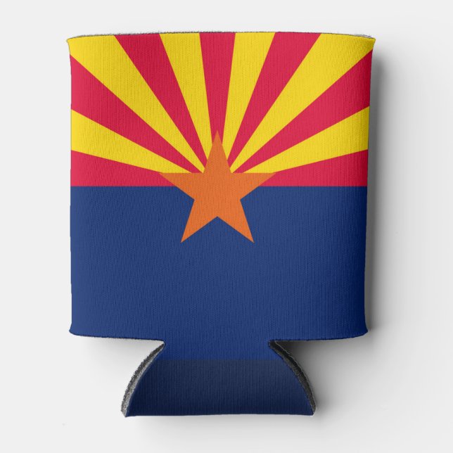 Dynamic Arizona State Flag Graphic on a Can Cooler (Front)
