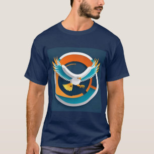 Dynamic Bald Eagle in Artistic Illustration T-Shirt