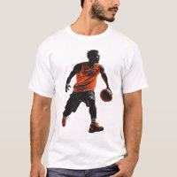 Dynamic Basketball Player Action Graphic - Orange
