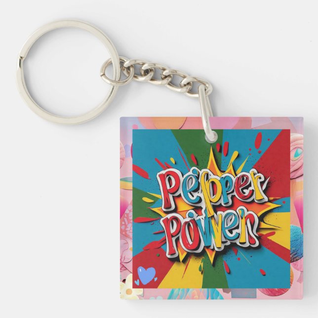 "Dynamic Bell Pepper Design" Keychain (Front)