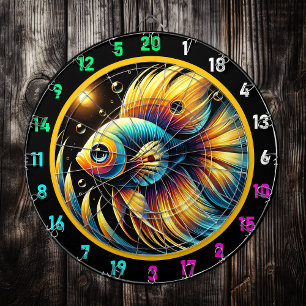 Dynamic Betta Dartboard Wall Art