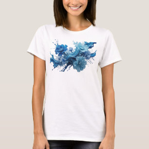 Dynamic Blue BLUE FLORAL SPLASH Custom Tee