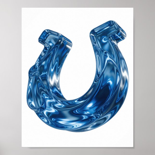 Dynamic Blue WATER Slogan Design Poster (Front)