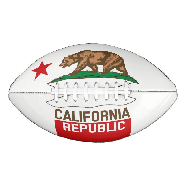 Dynamic California State Flag Graphic on a Football (Front)