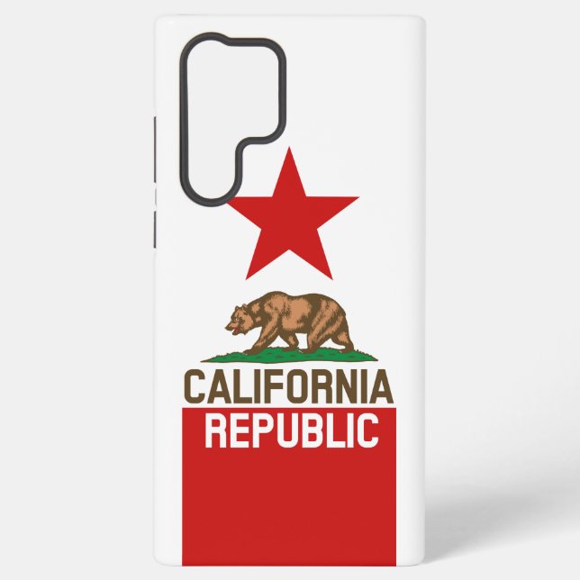 Dynamic California State Flag Graphic on a Samsung Galaxy S22 Ultra Case (Back)