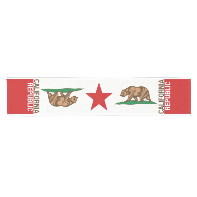 Dynamic California State Flag Graphic on a Short Table Runner (Horizontal)