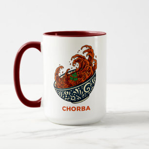 Dynamic Chorba Soup Wave Art Moroccan Food Bowl Mug