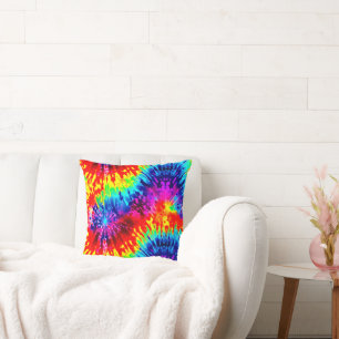 DYNAMIC COLOR DESIGN MODERN TIE-DYE THROW PILLOW