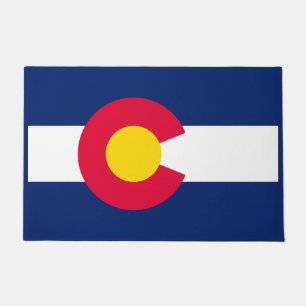 Dynamic Colorado State Flag Graphic on a Doormat