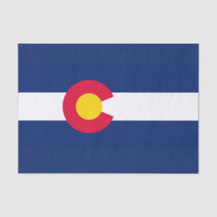 Dynamic Colorado State Flag Graphic on a Tissue Paper