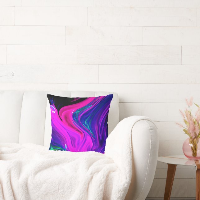 Dynamic Colour Play Style Throw Pillow (Couch)