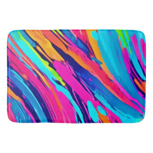 Dynamic Colour Streaks Artwork Bath Mat