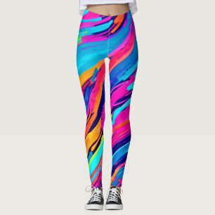 Dynamic Colour Streaks Artwork Leggings
