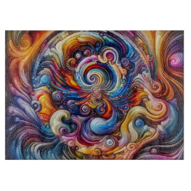 Dynamic Colour Vortex Cutting Board (Front)