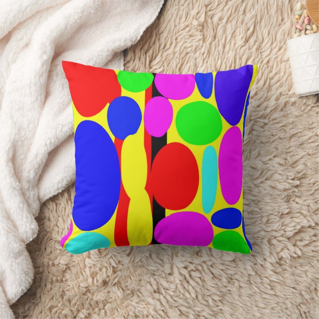 Dynamic Colourful Design Throw Pillow (Blanket)