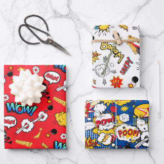 Dynamic Comic Book Pop Art   Wrapping Paper Sheet