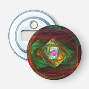 Dynamic Connections Abstract Art Button Bottle Opener
