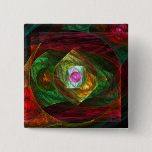Dynamic Connections Abstract Art Button (square)