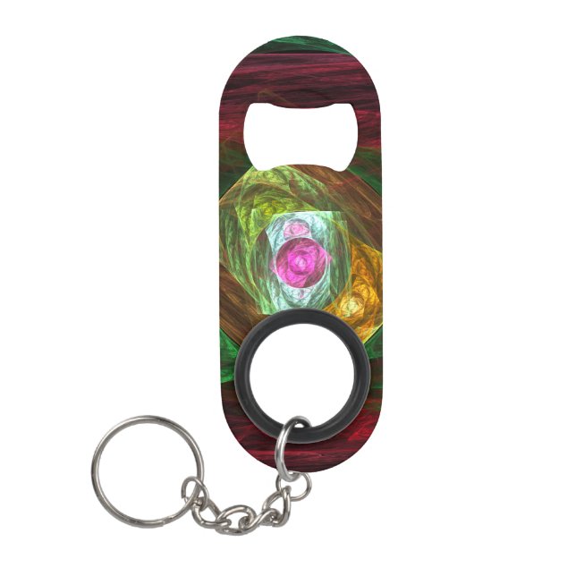 Dynamic Connections Abstract Art Keychain Bottle Opener (Front)