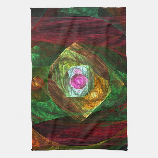 Dynamic Connections Abstract Art Kitchen Towel (Vertical)