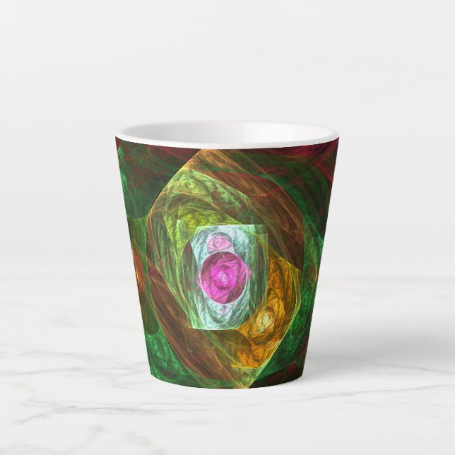 Dynamic Connections Abstract Art Latte Mug (Front)