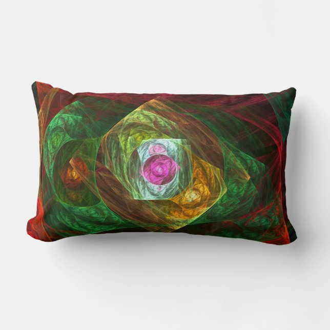 Dynamic Connections Abstract Art Lumbar Pillow (Front)