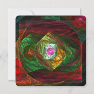 Dynamic Connections Luminous Abstract Fractal Art Invitation