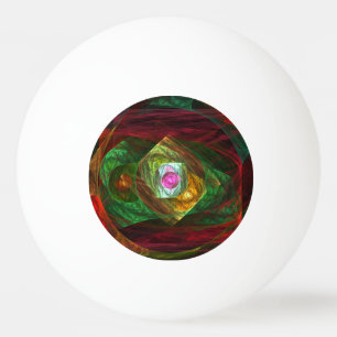 Dynamic Connections Luminous Abstract Fractal Art Ping Pong Ball