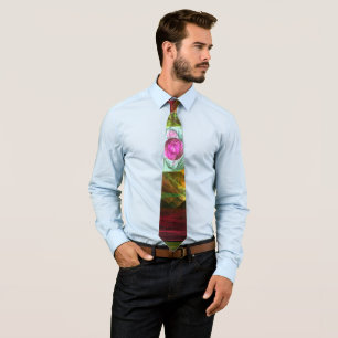 Dynamic Connections Luminous Abstract Fractal Art Tie