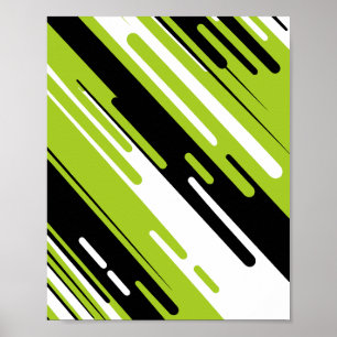 Dynamic Diagonal Striped Abstract Design Poster