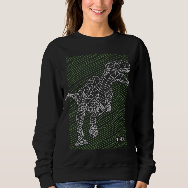 Dynamic Dino: T-Rex Illustration Lines Sweatshirt (Front)