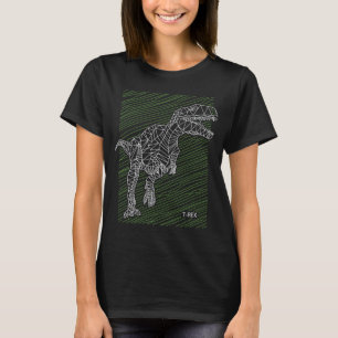 Dynamic Dino: T-Rex Illustration Lines T-Shirt