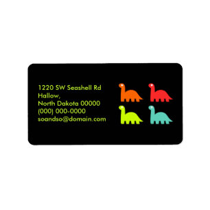 Dynamic Dinos Address Label Yellow